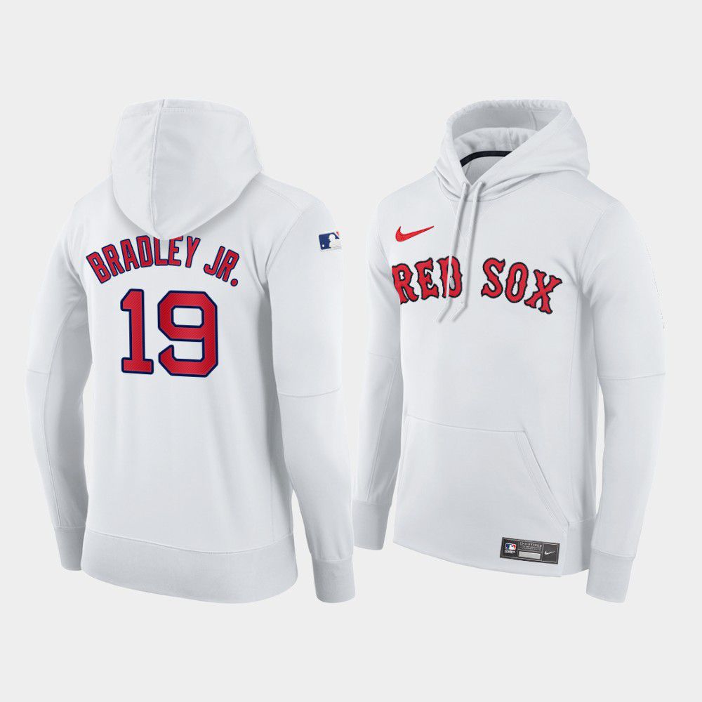 Men Boston Red Sox #19 Bradley jr white home hoodie 2021 MLB Nike Jerseys
